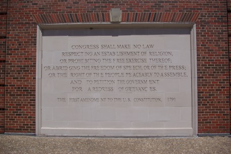 Here in Texas, we have the First Amendment engraved in stone, at Southern Methodist University.  