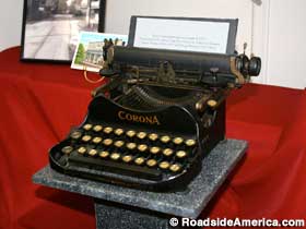 Typewriter used to answer letters to Santa Claus, from the U.S. Post Office in Santa Claus, Indiana - Roadside America photo