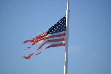 Flag in Corpus Christi, Texas, at corner of Staples and Craig - photo by Ed Darrell - IMGP4383