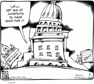 Toles cartoon on dangers of marrying church and state