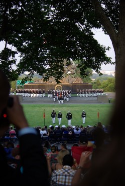 June 19 Marine Corps Sunset Parade at Iwo Jima Memorial - photo by Ed Darrell