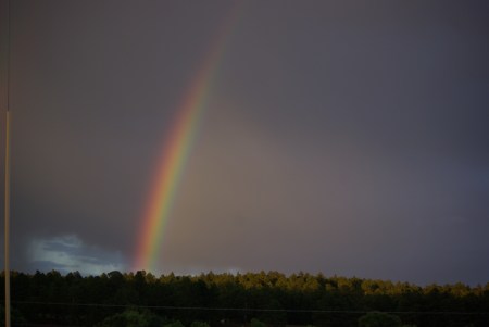 Rainbow on Elbert Road, Colorado, July 18, 2012 - photo by Ed Darrell, Creative Commons License (please attribute)