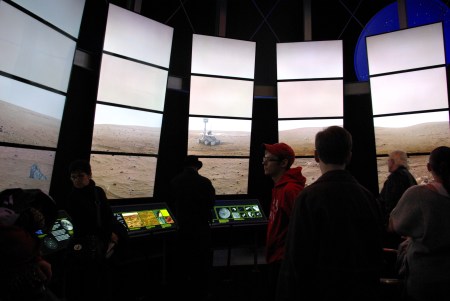 Visitors to the Perot Museum of Nature and Science, Dallas