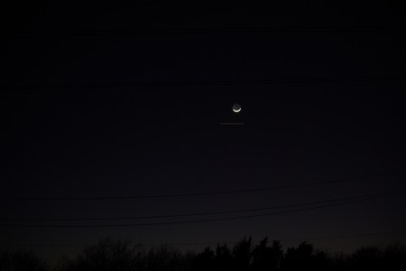 Moon over Grand Prairie, no comet, 3-13-2013
