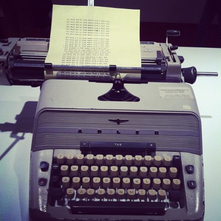 Stanley Kubrick's typewriter on Instagram, from sophireaptress.