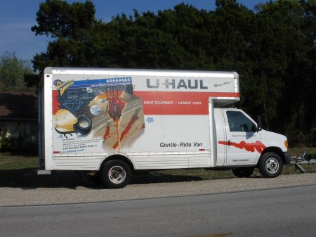 U-Haul truck features geographic information, and geology information