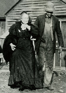 Dickinson, Kansas Marshal Benham escorting Carry Nation out of a saloon, or fight, probably in 1901.  Photo from the Dickinson County Historical Society