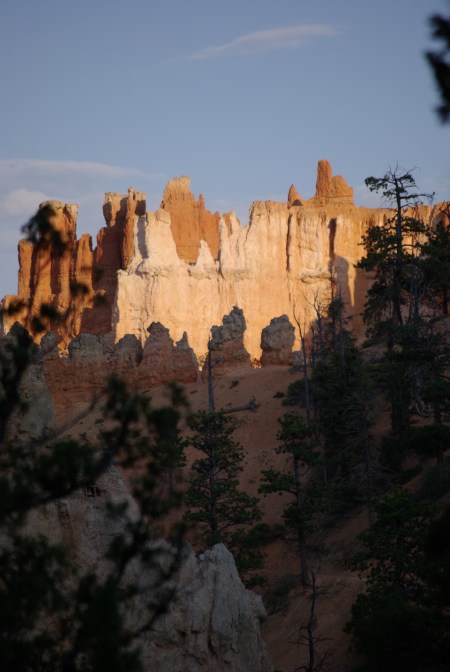 Hiking Bryce Canyon at sundown, one may see rocks in a new way, spotlighted from 93 million miles away.  Photo from 2008, by Ed Darrell