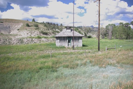 Off in a field by itself, there was plenty of room for kids to run around, at recess.