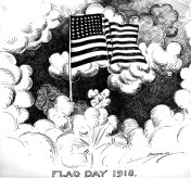 Flag Day cartoon by Clifford Berryman (Washington Post?); June 14, 1918
