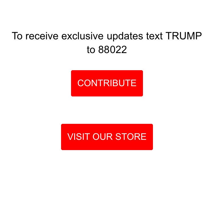 Page 3 of Trump's campaign letter, asking for contributions or purchases from the campaign store.