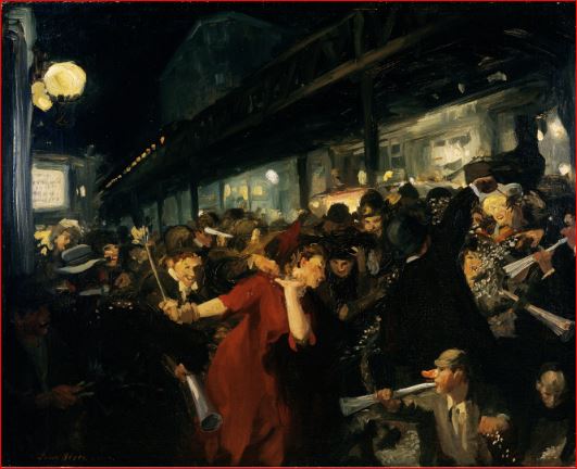 John Sloan, "Election Night" 1907 Oil on canvas; University of Rochester