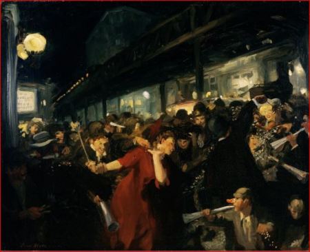 John Sloan, "Election Night" 1907 Oil on canvas; University of Rochester